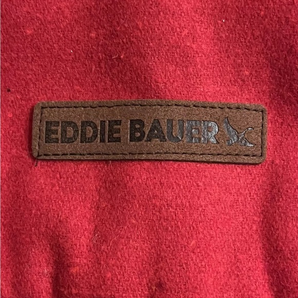 Dog lover SET Eddie Bauer Classic Dark Red Vest/Flannel LINED+bandanna+Book SzL - Picture 6 of 16